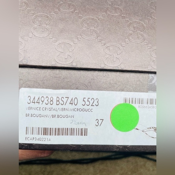 Gucci Fuschia Pink vernice crystal leather micro Guccisima sandals EU 37 US 7 - Picture 8 of 12